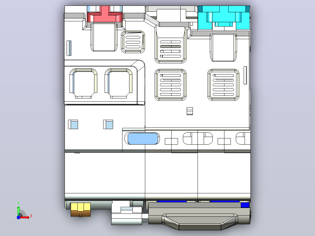 NB1L-40 2P剩余电流动作断路器三维模型202010前视图