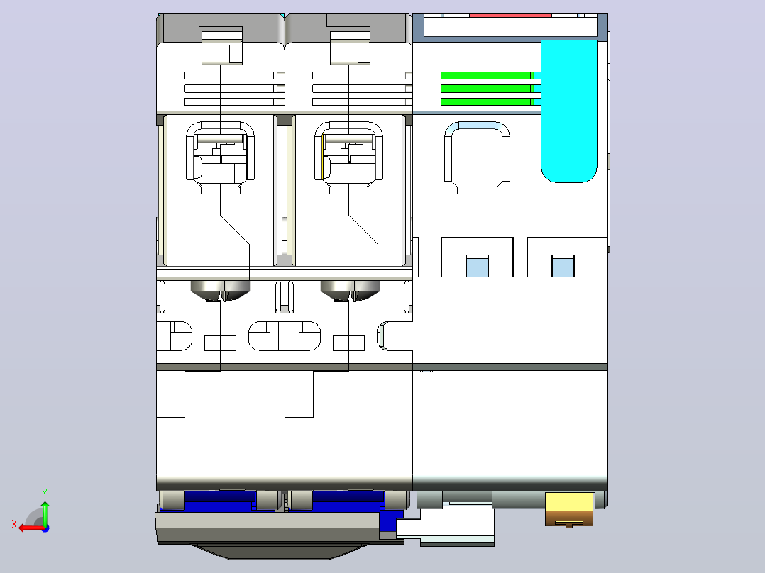 NB1L-40 2P剩余电流动作断路器三维模型202010后视图
