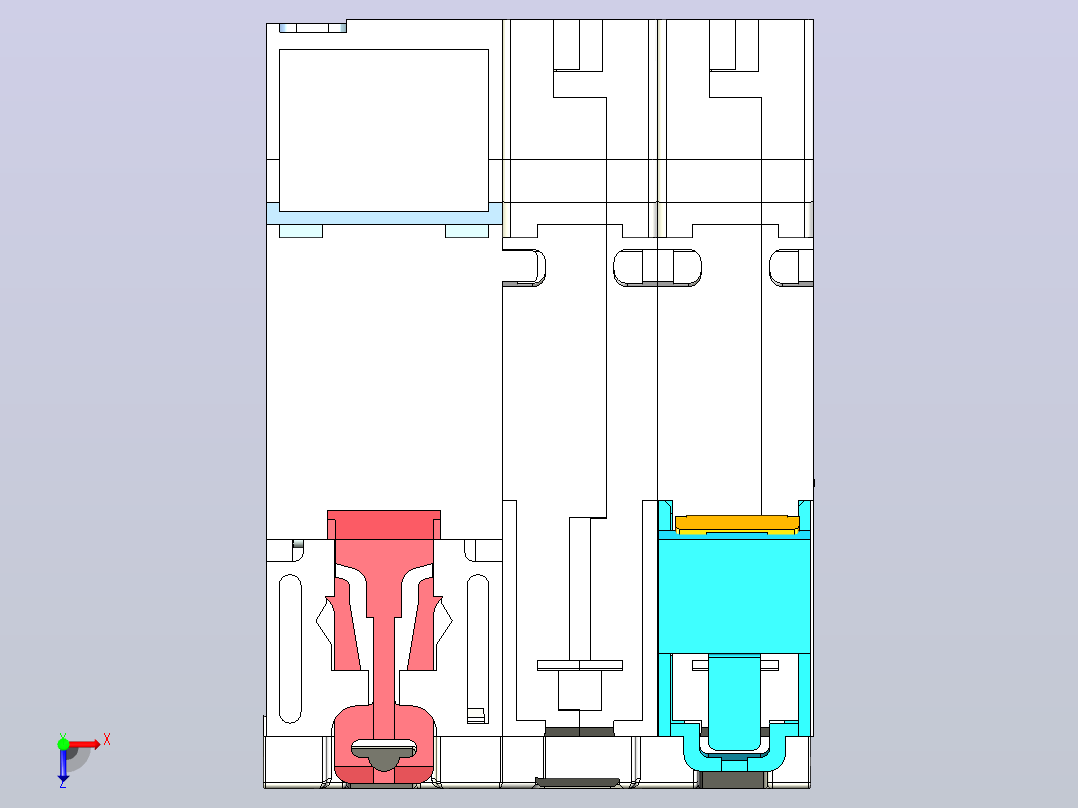NB1L-40 2P剩余电流动作断路器三维模型202010俯视图