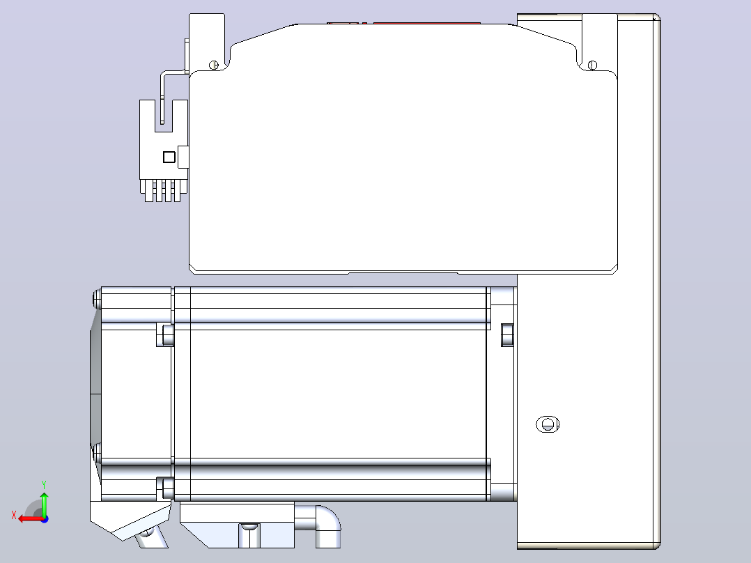 皮带直线轴半封闭可选导轨TPA-HNB-120D-110-L450-LP-C-P40-N3后视图