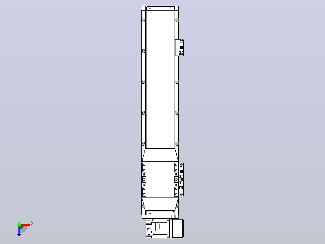 机器人皮带驱动直线轴TPA-GCB-120-P70-L400-RU-M20-N3俯视图