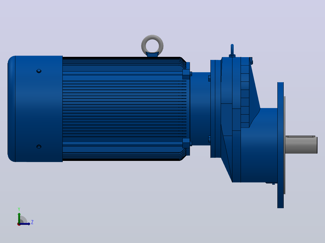 RXF107法兰轴伸式安装斜齿轮减速机RX107-Y22-4P-180L-M1-0°-Φ450左视图