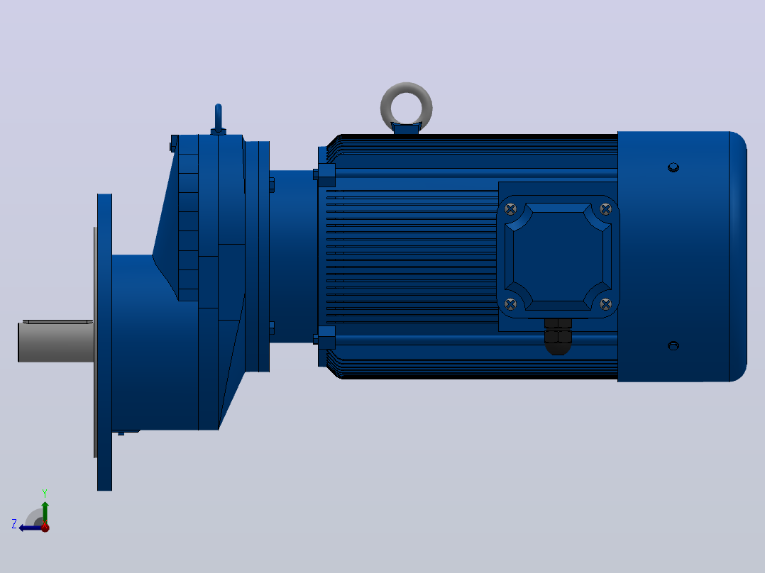 RXF107法兰轴伸式安装斜齿轮减速机RX107-Y22-4P-180L-M1-0°-Φ450右视图