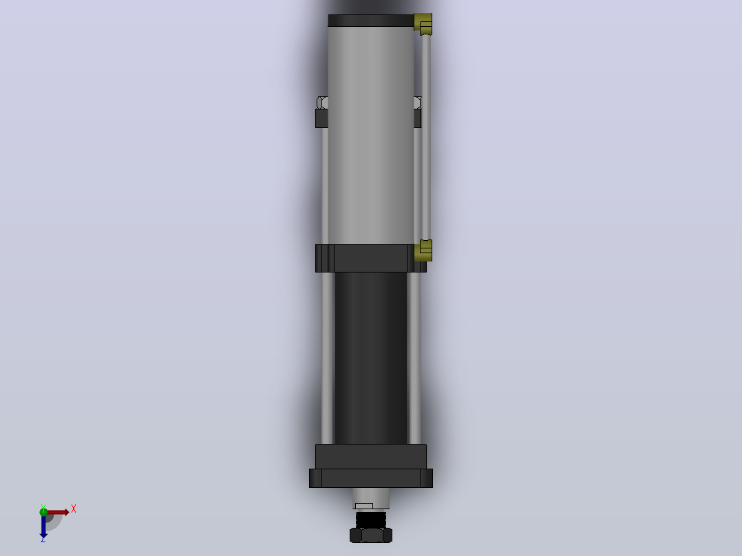 MPT-15T系列标准型[MPT-125-200-10-15T-M1-S2-0°]气压增压缸俯视图