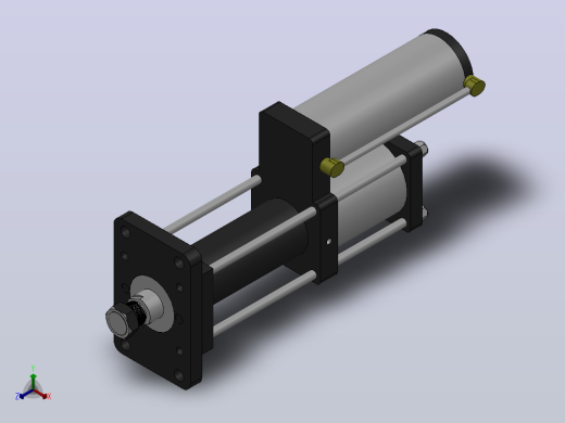MPT-15T系列标准型[MPT-125-200-10-15T-M1-S2-0°]气压增压缸正等轴测缩略图