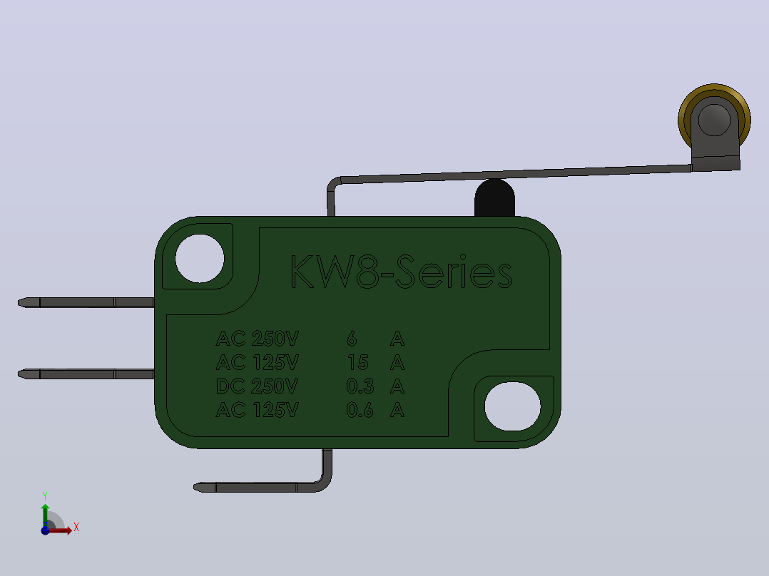 KW8系列微动开关前视图