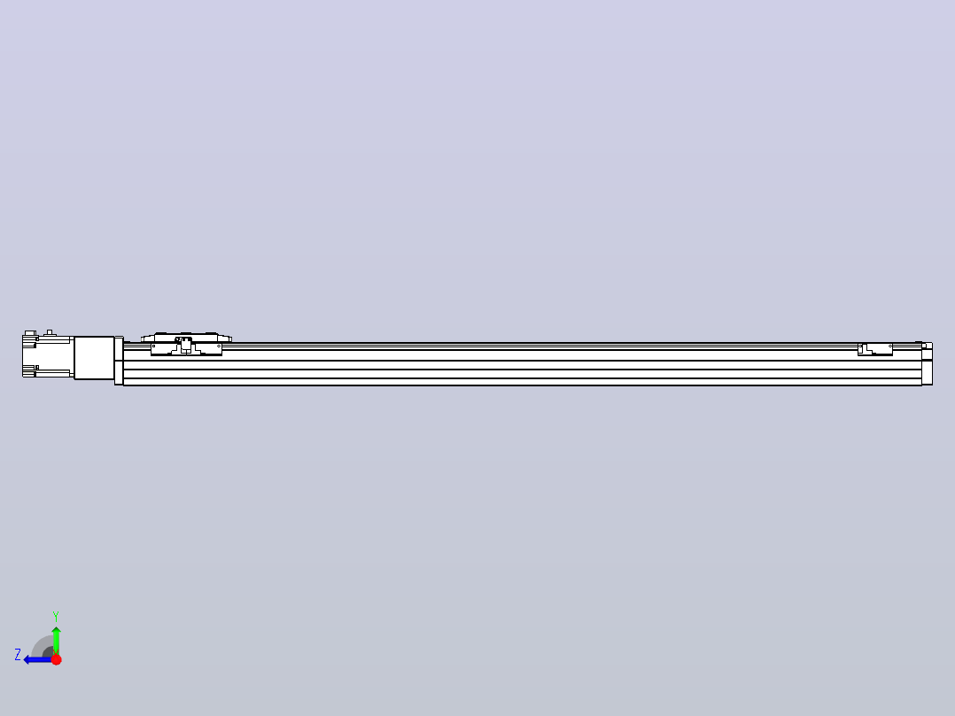 滚珠丝杠直线轴内置导轨TPA-GCR-80-1610C-L1000-M-M40-N3右视图