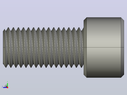内六角螺钉M20 x 2 5毫米螺纹40毫米长右视缩略图
