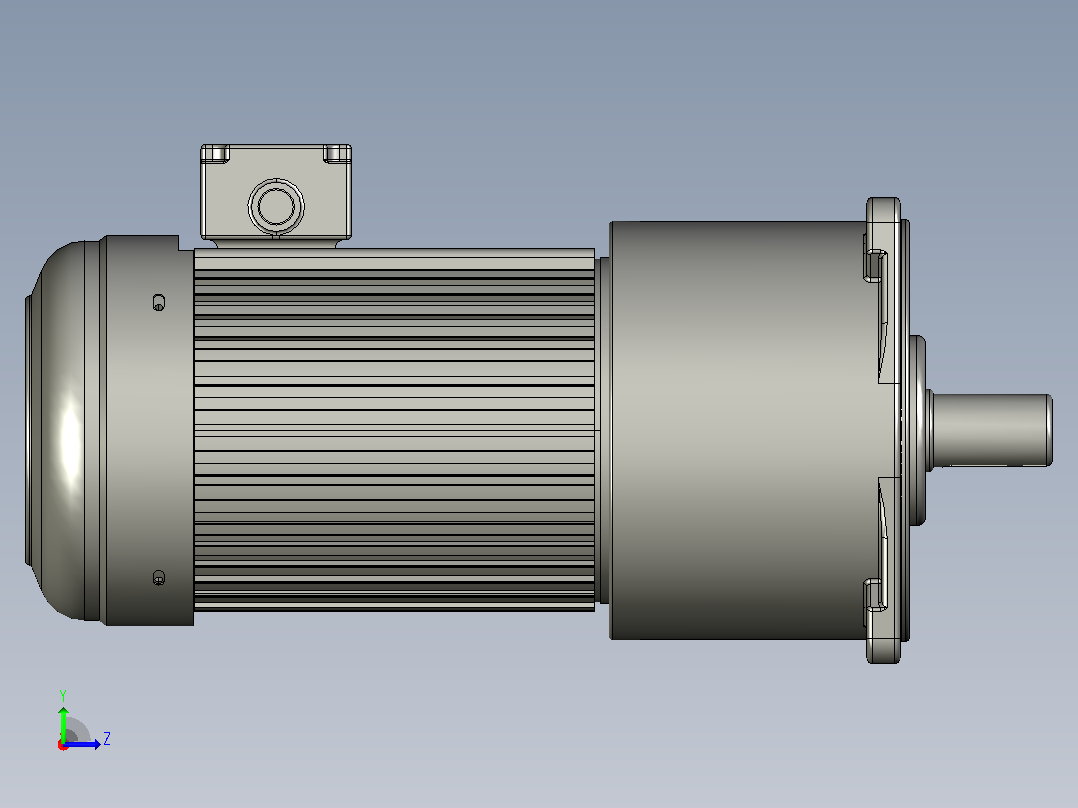 小型三相带刹车三维1.5KW4#LS三相带刹车左视图