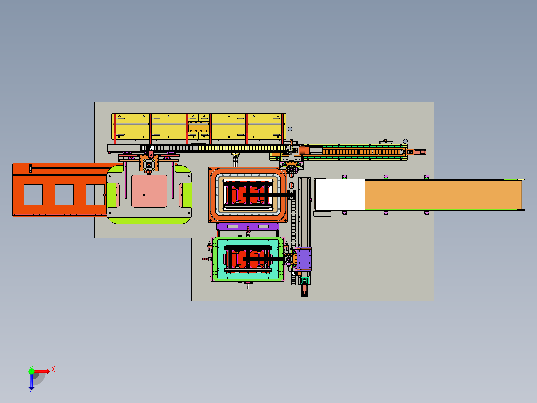 大屏自动真空贴合设备 ProE俯视图