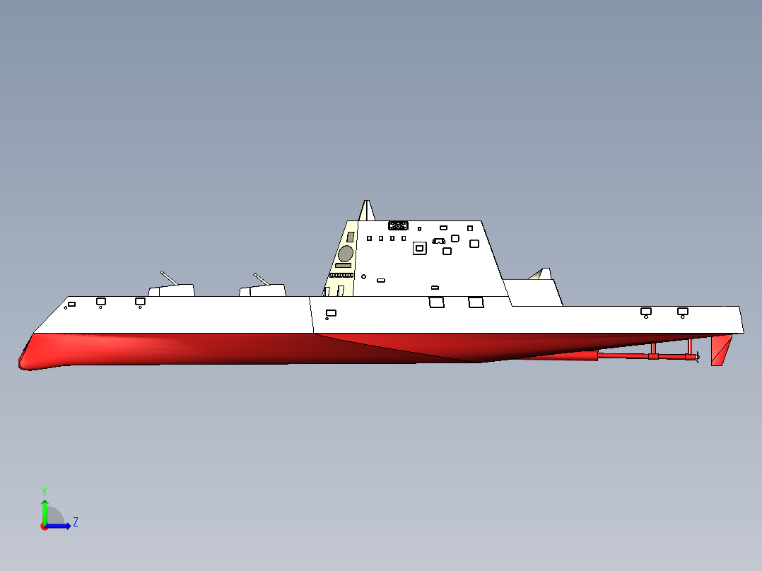 DDG1000隐身驱逐舰左视图