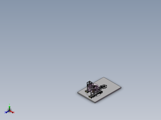 包装袋自动压包码垛输送线3d图纸 机器人包装袋分类输送线3D模型正等轴测缩略图