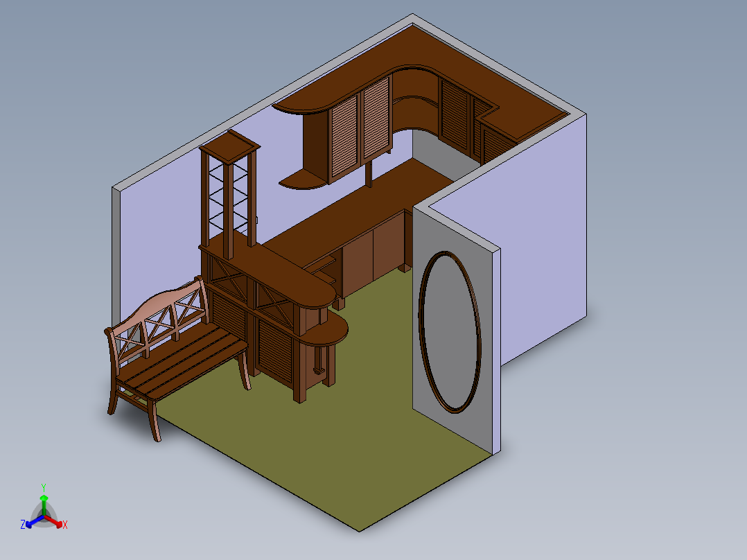 洗手间正等轴测图