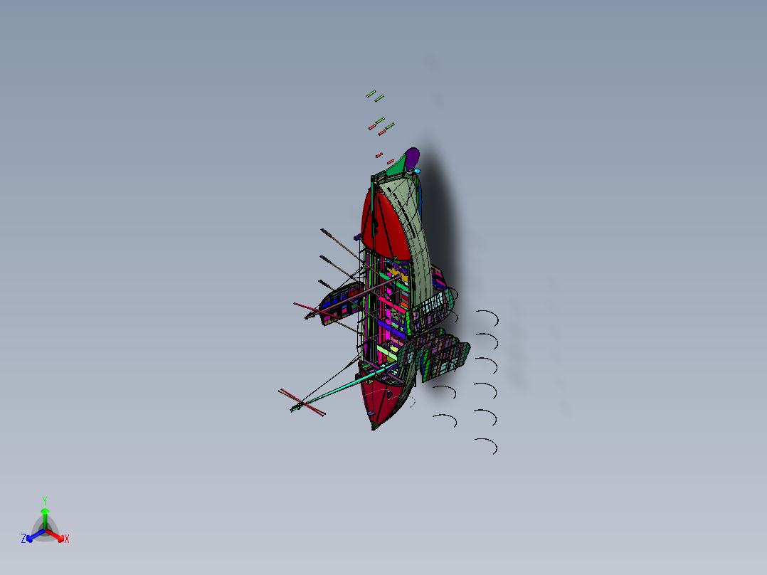 航海大型多人救生船主视图