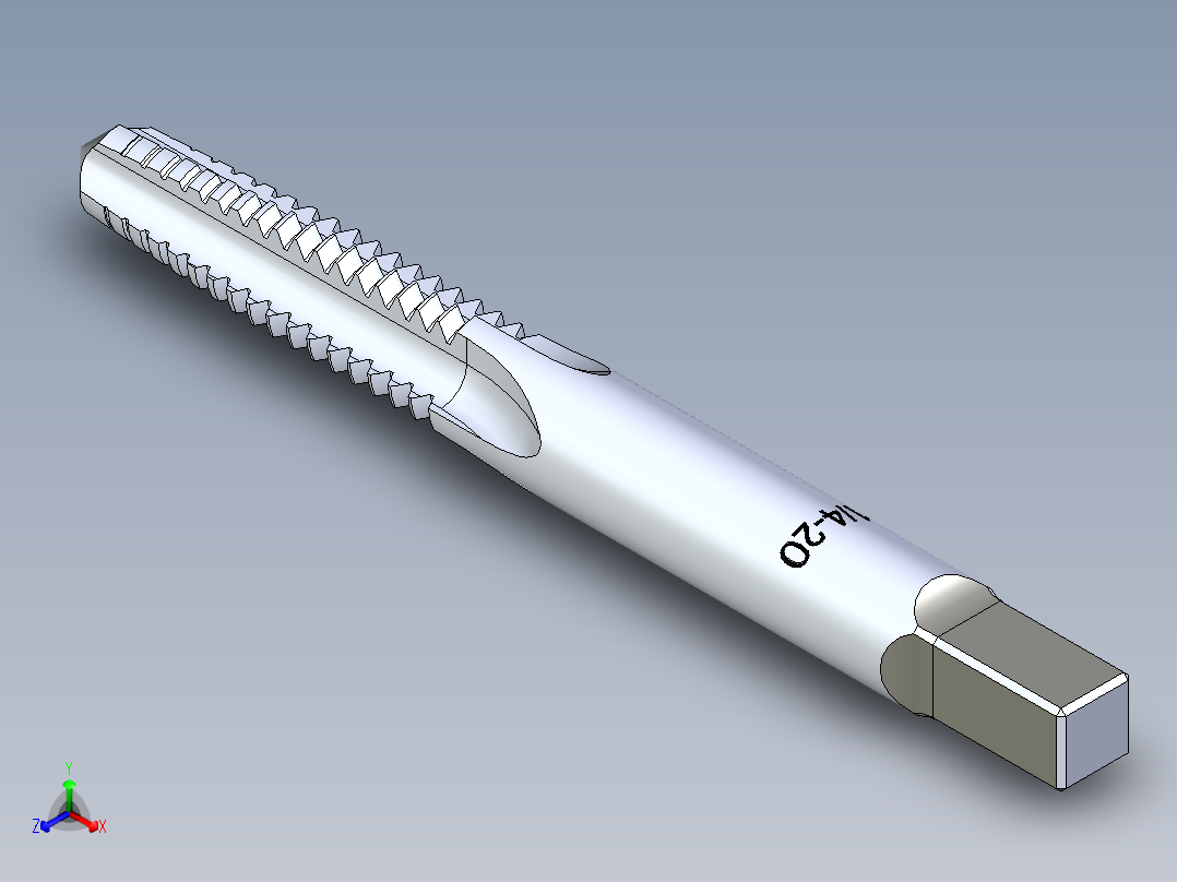 标准英制丝锥-Hand Tap 1-4 20 N1.x_t主视图