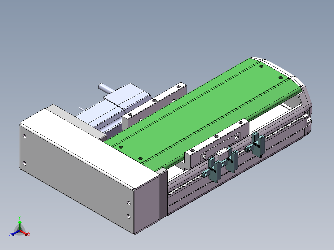 MTH丝杆半封闭模组MTH10-BR-100W正等轴测图