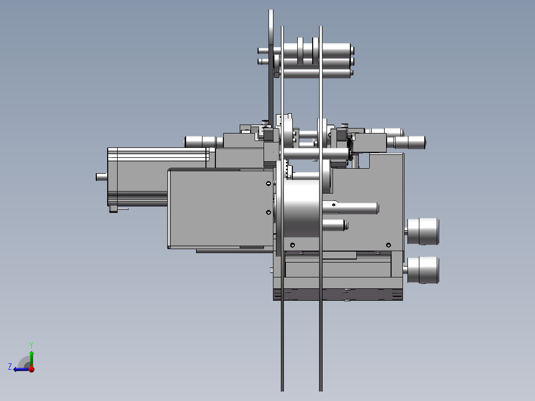 通用型SMD元件编带包装机3D模型右视图