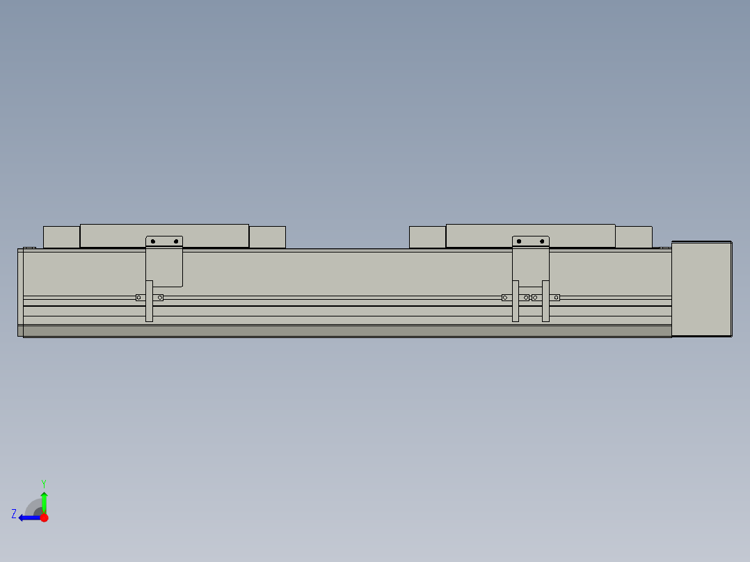 直线模组LHC17-S300-L设计图纸右视图