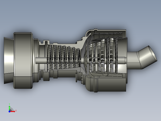 燃气轮机122---模型格式为 stp前视缩略图