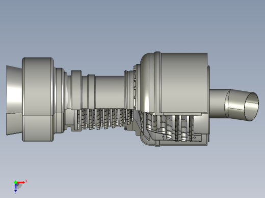 燃气轮机122---模型格式为 stp俯视缩略图