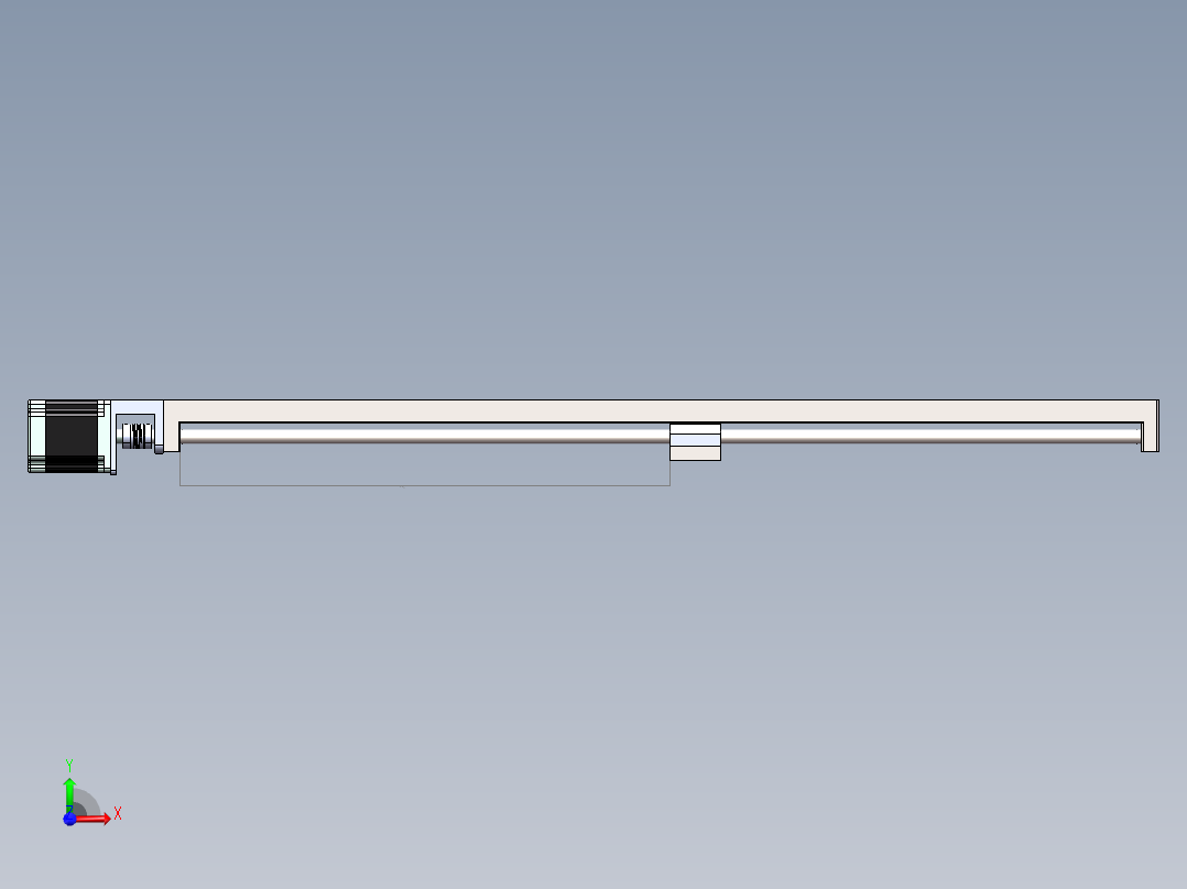 伺服 联轴器 丝杆（直径20mm 行程1600mm）前视图