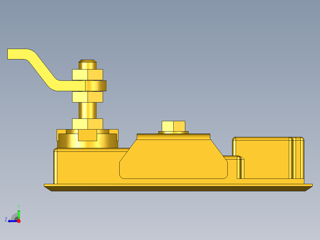 防水迫緊式門扣(C)5573-3D多系列多零件图纸模型右视图