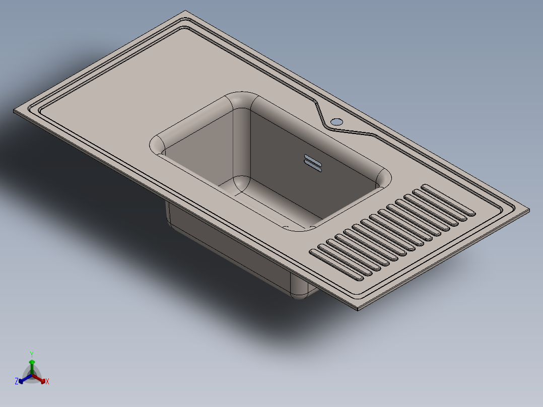 水槽、不锈钢水槽(67)正等轴测图