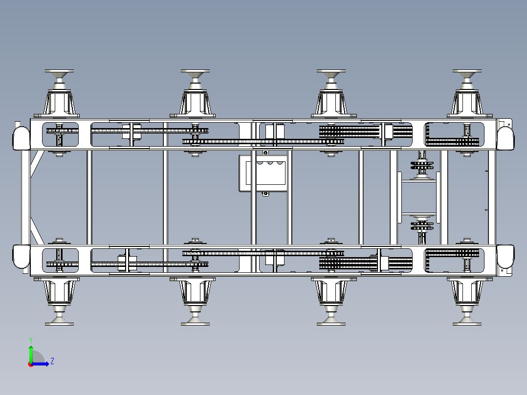 水陆两栖车底盘左视图