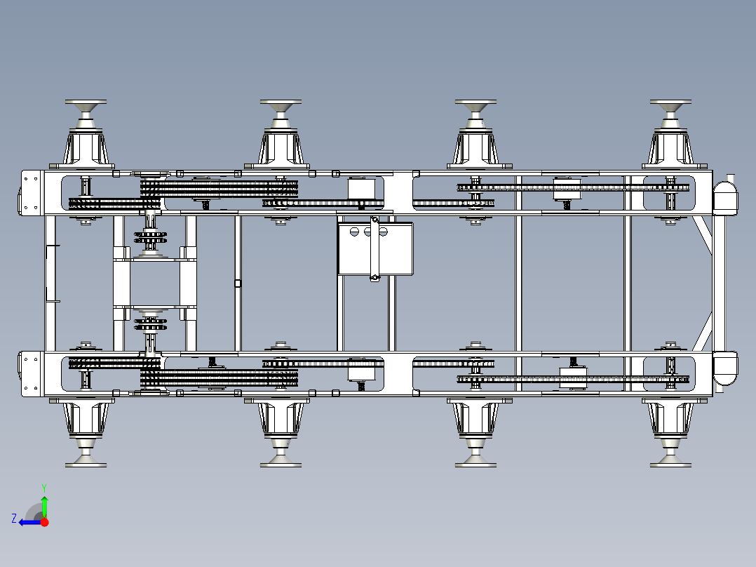 水陆两栖车底盘右视图