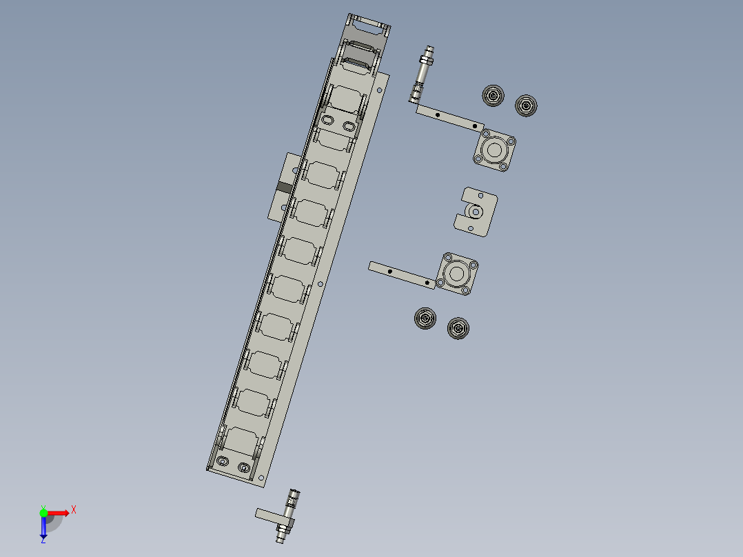 电池上下料机械手俯视图