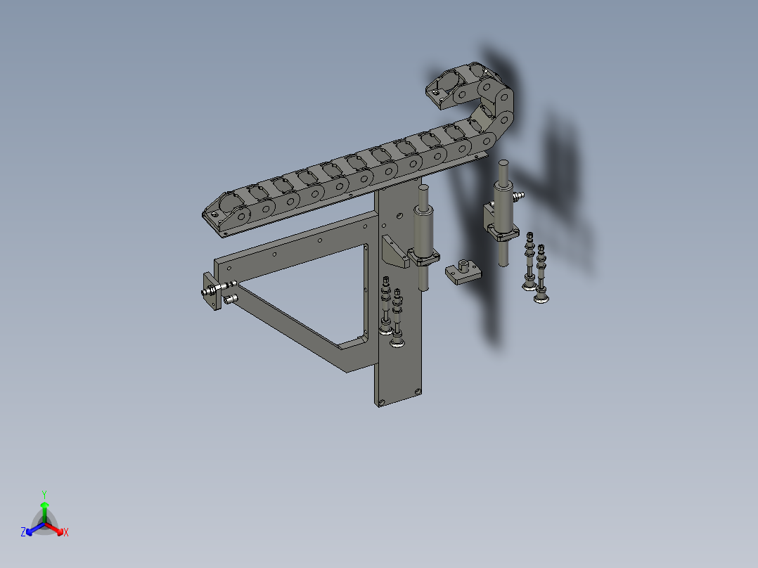 电池上下料机械手正等轴测图