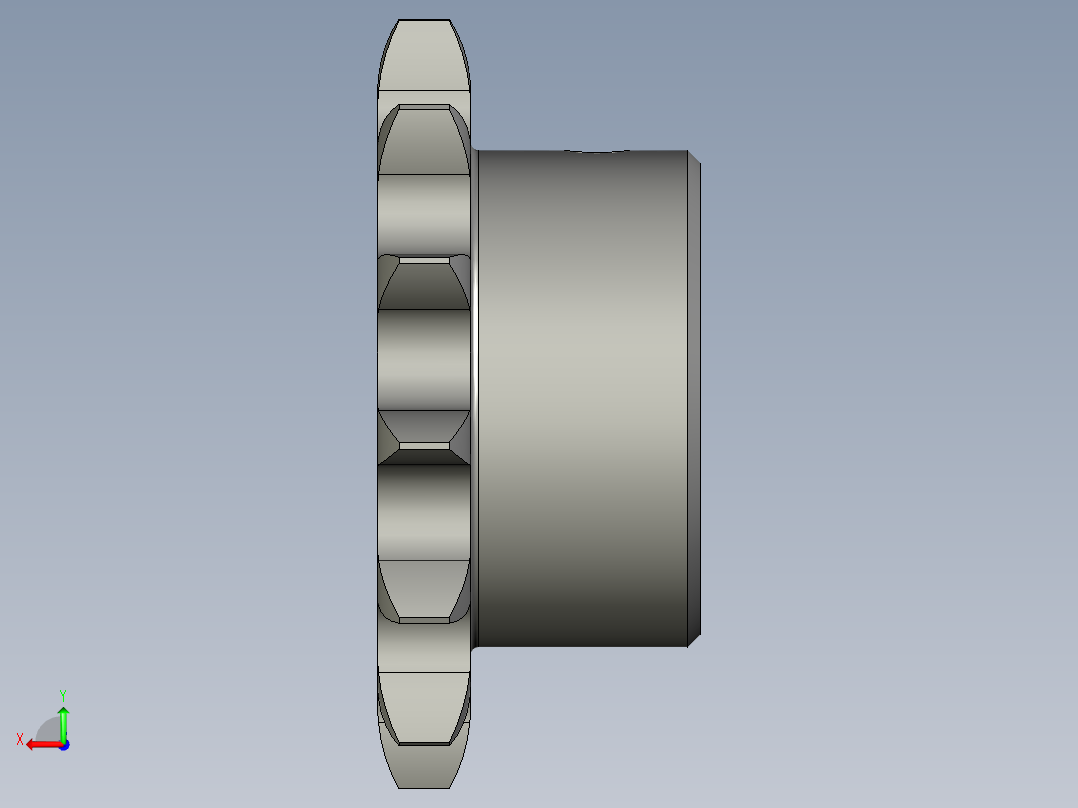 PDJ1008-A-09从动链轮08B-13Z-内孔25后视图