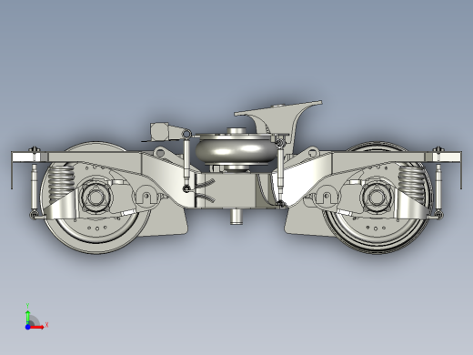 低地板独立旋转车轮动力转向架设计前视缩略图