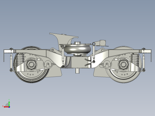 低地板独立旋转车轮动力转向架设计后视缩略图