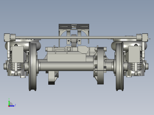 低地板独立旋转车轮动力转向架设计左视缩略图