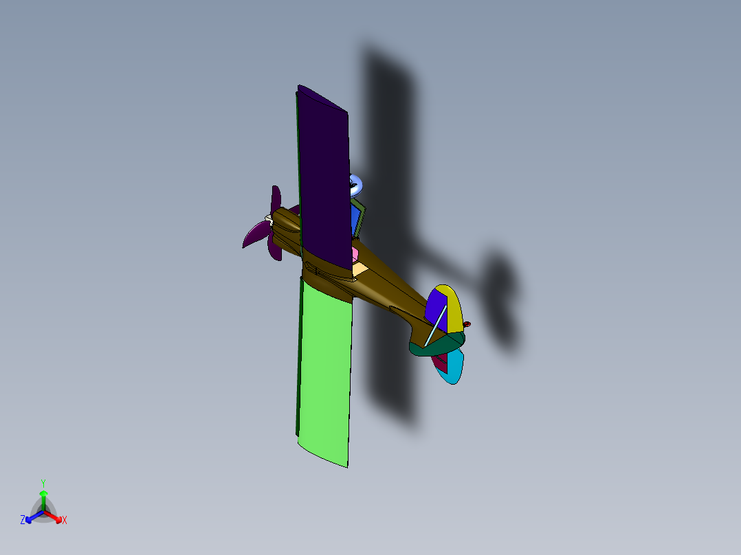 拆卸方便的航模遥控飞机正等轴测图