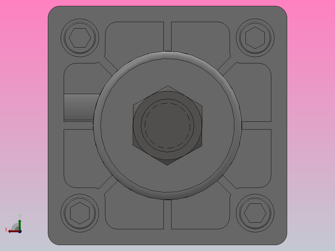 SUD双轴复动型气缸SUD32×75---CS1U后视图