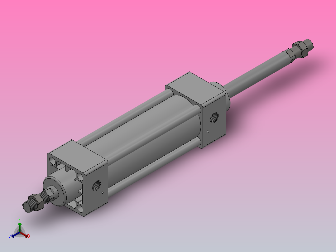 SUD双轴复动型气缸SUD32×75---CS1U正等轴测图