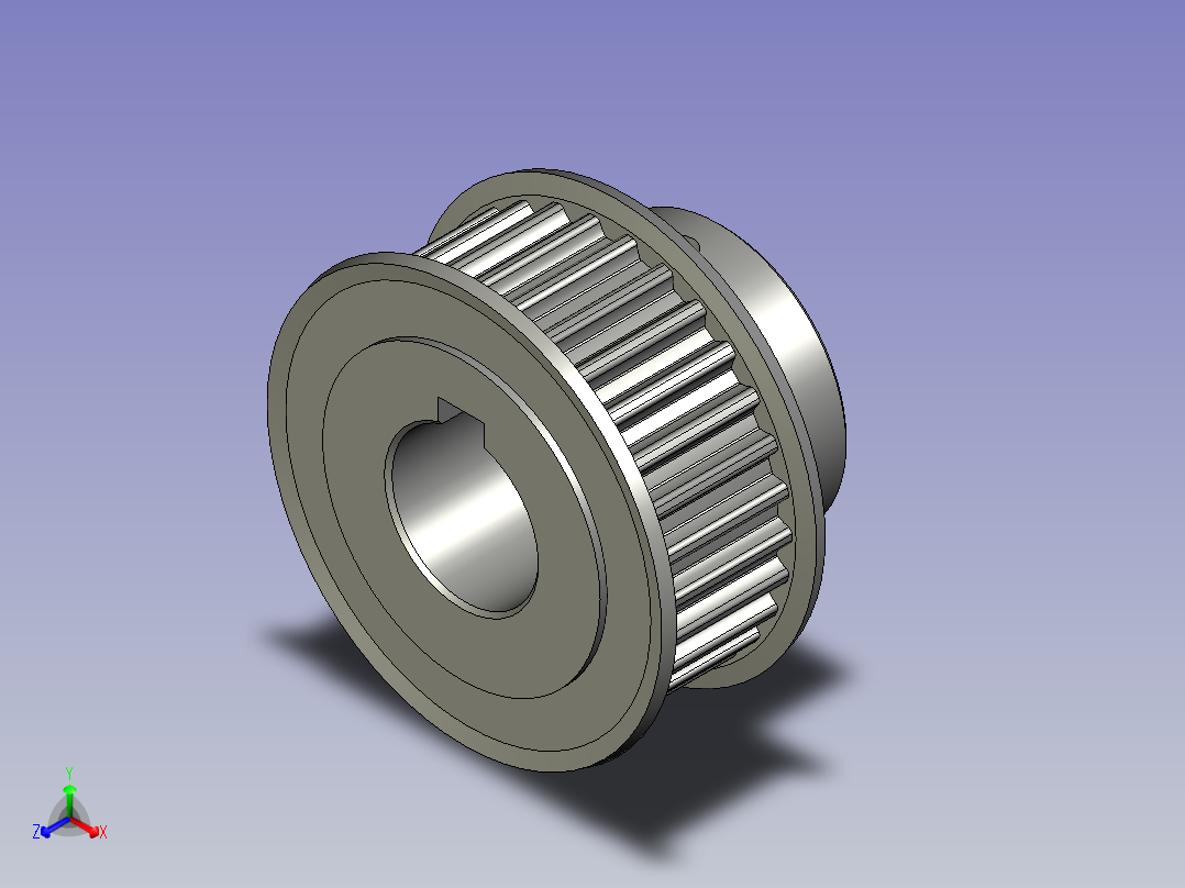 主动同步轮EBJ33_S5M150_30_B_H_d10正等轴测图
