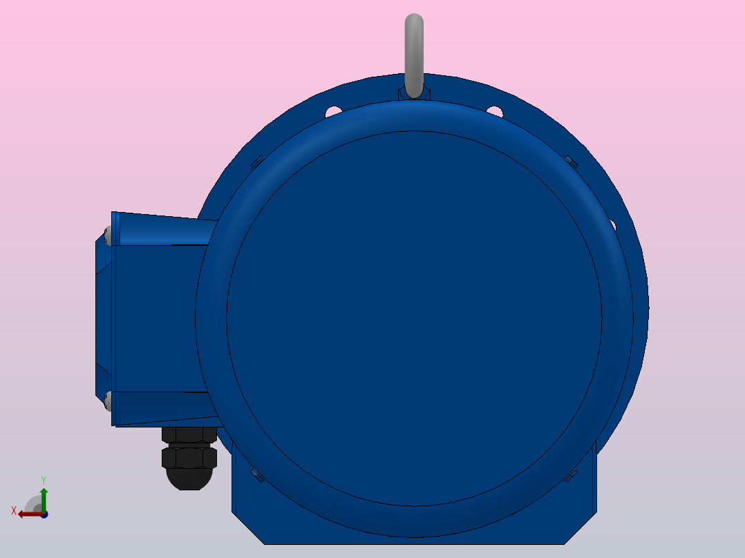 RF97法兰轴伸式安装斜齿轮减速机RF97-Y30-4P-200L-M1-0°-Φ450后视图