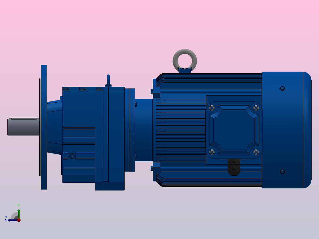 RF97法兰轴伸式安装斜齿轮减速机RF97-Y30-4P-200L-M1-0°-Φ450右视图