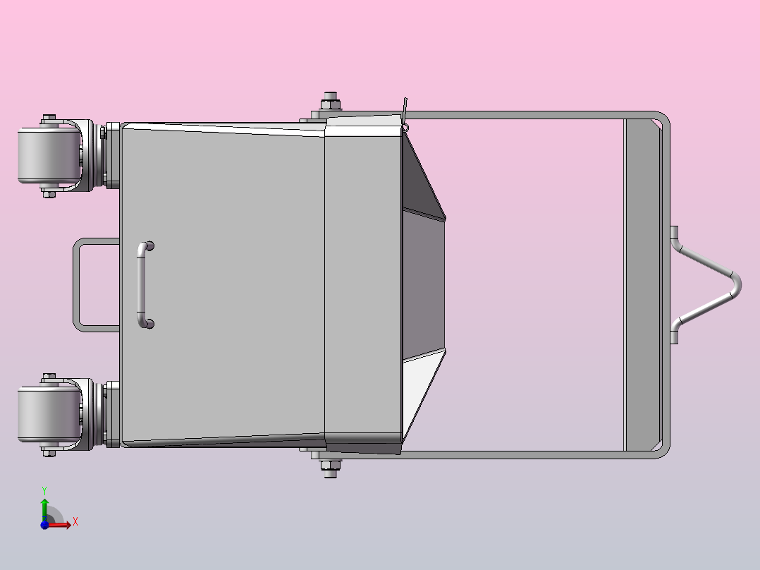废料篮小车前视图