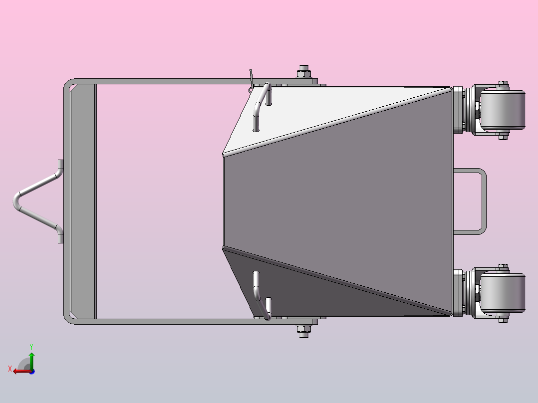 废料篮小车后视图