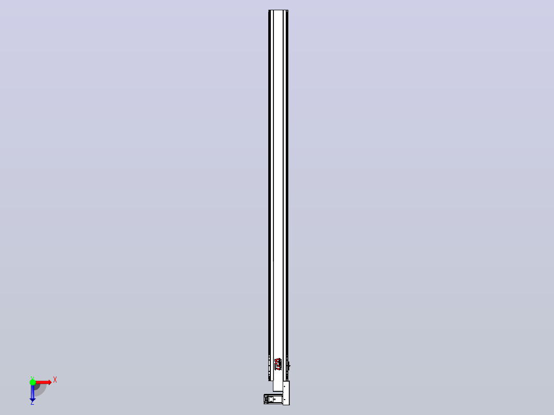 皮带直线轴半封闭可选导轨TPA-HNB-120D-110-L2050-MR-C-P40-N3俯视图