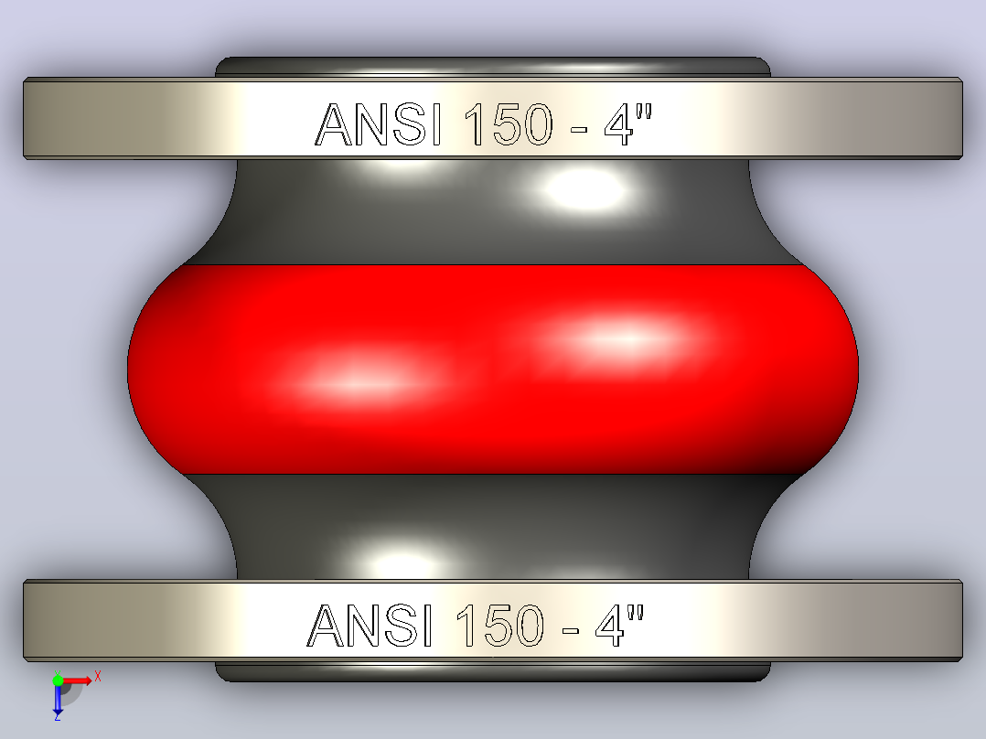 ANSI 150 4英寸丁腈橡胶膨胀节法兰软连接俯视图