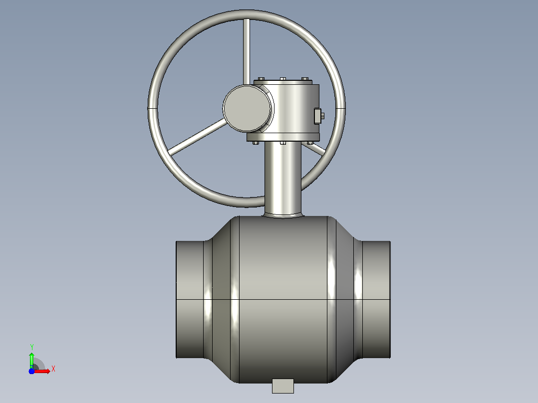 水平齿轮传动式焊接球阀[350]前视图
