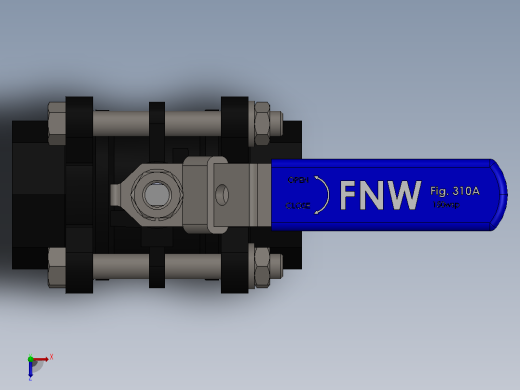 FNW-FNW311AH三片式内螺纹球阀俯视缩略图