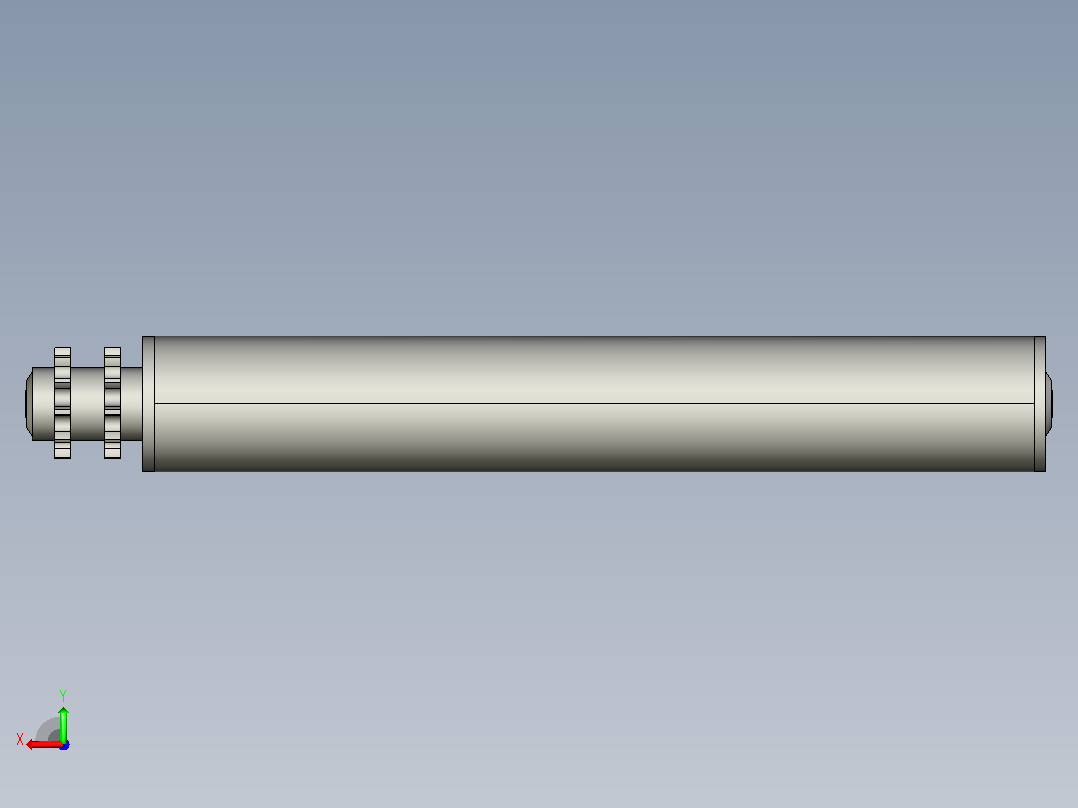 SD2-08B11T-D60X2.0T-AGL455-RL400-C2动力钢制双排齿输送滚筒后视图