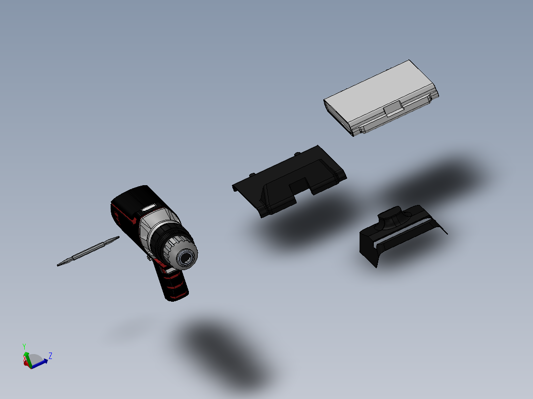 一款完整手动电转机3D模型