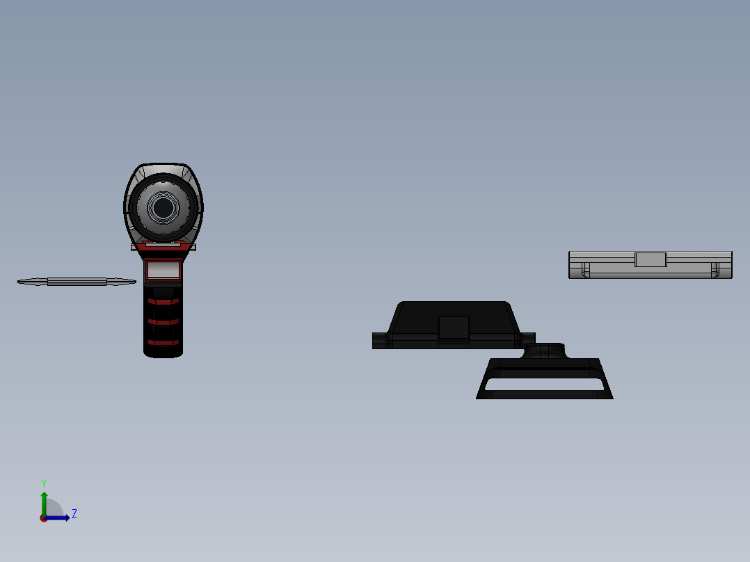 一款完整手动电转机3D模型左视图